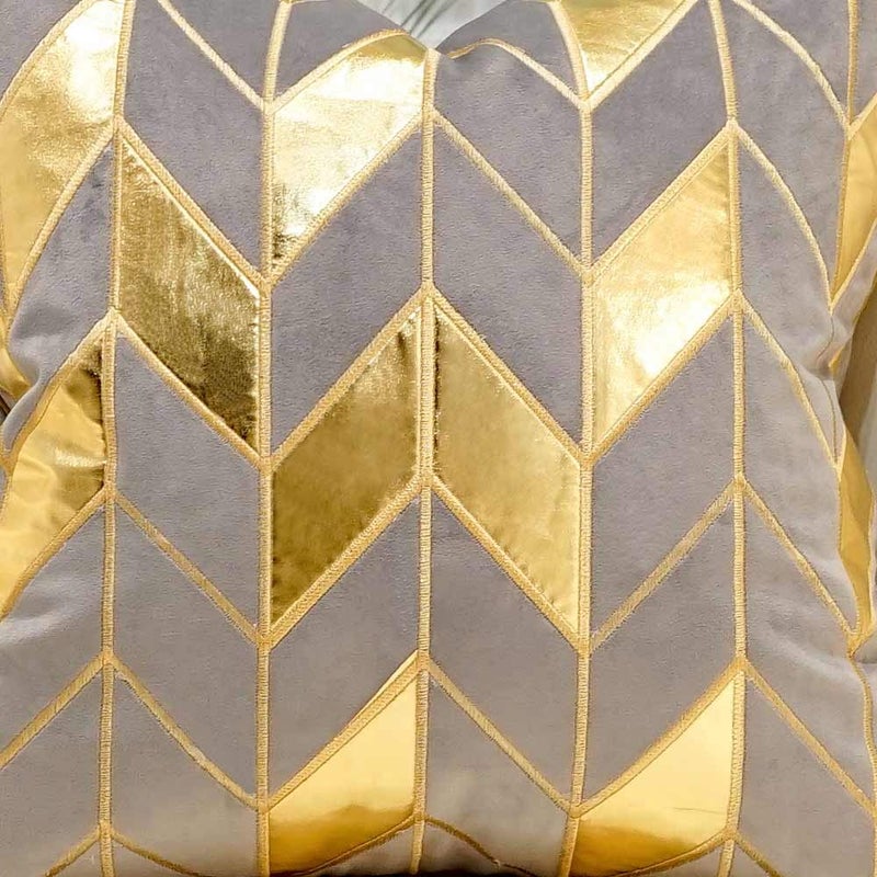 Avigers 18 x 18 Inches Grey Gold Striped Cushion Case Luxury European Throw Pillow Cover Decorative Pillow for Couch Living Room Bedroom Car - Image 3